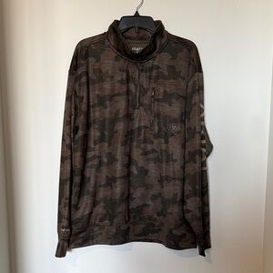Ariat Brown Camo Quarter-Zip Top